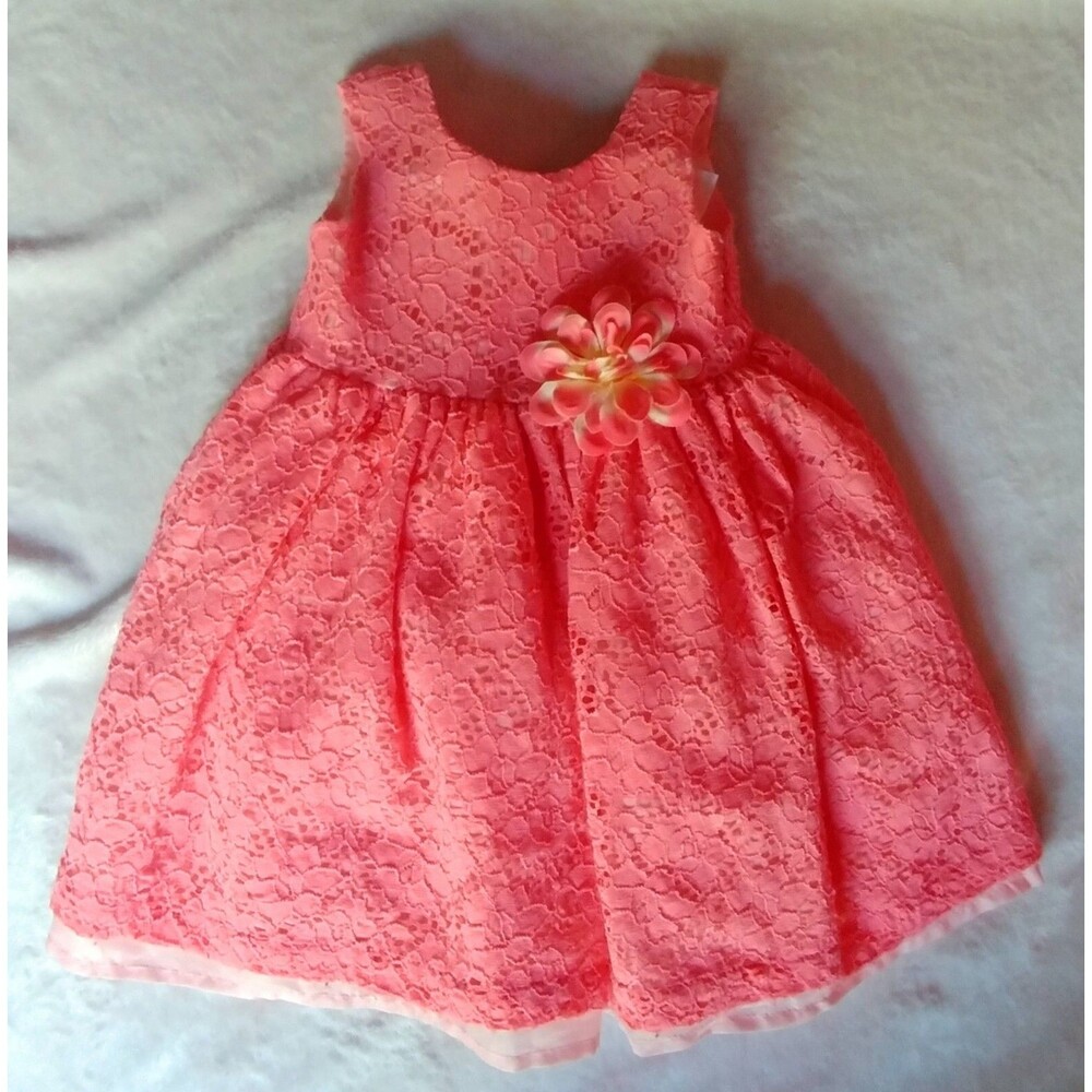 Dress 12 months girls Heartworks pink lace sleeveless baby infant wear outfit
